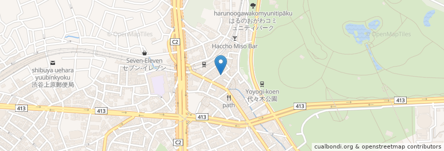 Mapa de ubicacion de やなか珈琲店 en 日本, 東京都, 渋谷区.