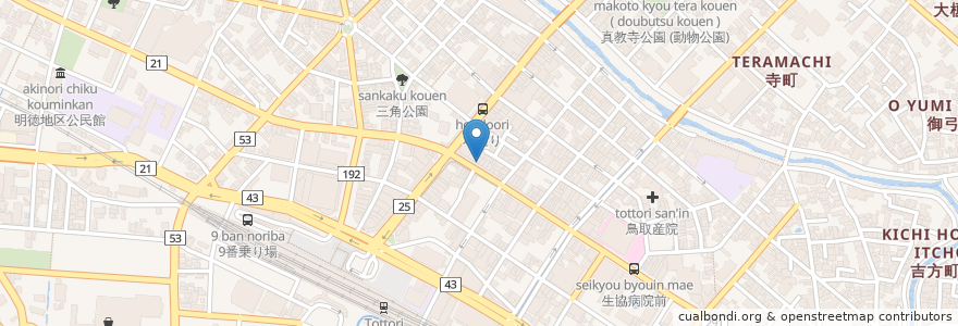 Mapa de ubicacion de ごっつお　らーめん en ژاپن, 鳥取県, 鳥取市.
