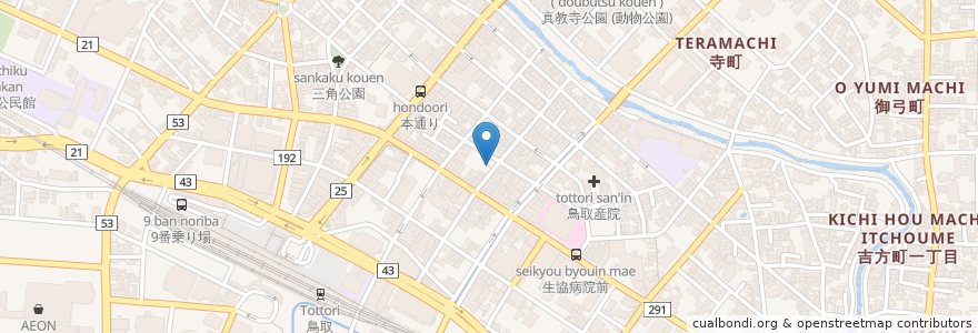 Mapa de ubicacion de 酒房　まりも en Giappone, Prefettura Di Tottori, 鳥取市.