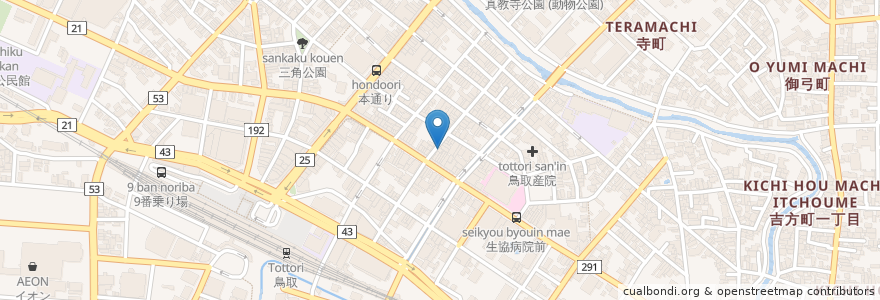 Mapa de ubicacion de ふうたろう en Japón, Prefectura De Tottori, 鳥取市.