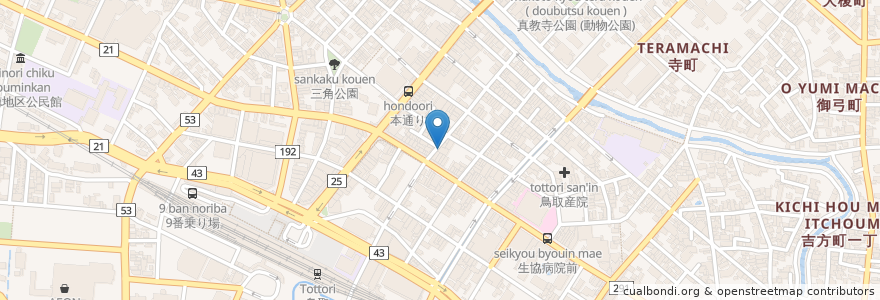 Mapa de ubicacion de 呑・食・処　笑輪屋 en Япония, Тоттори, 鳥取市.