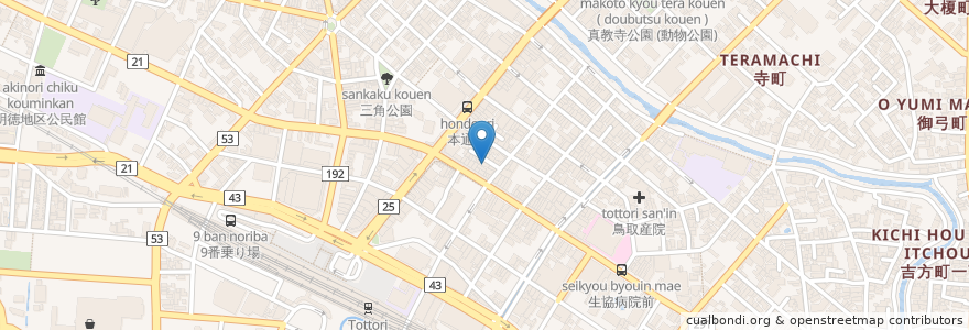 Mapa de ubicacion de こうりん屋敷 en اليابان, توتوري, 鳥取市.