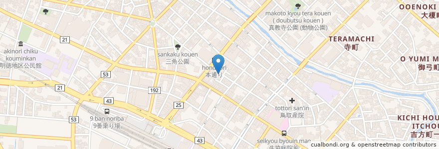 Mapa de ubicacion de 和風料理　つくし館 en Japan, Präfektur Tottori, 鳥取市.
