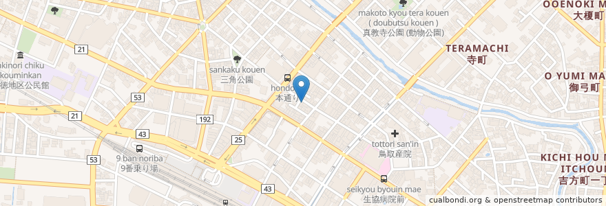 Mapa de ubicacion de しゃんしゃん亭 en 日本, 鳥取県, 鳥取市.