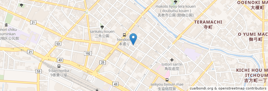 Mapa de ubicacion de 串かつ亭　京 en Japan, 鳥取県, 鳥取市.