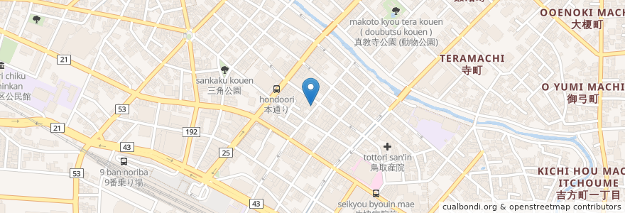Mapa de ubicacion de やきとり専門店　天狗 en ژاپن, 鳥取県, 鳥取市.
