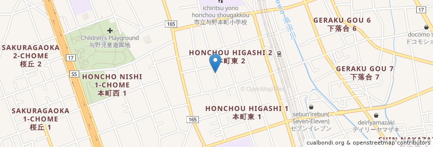 Mapa de ubicacion de 三村医院 en 日本, 埼玉县, 埼玉市, 中央区.