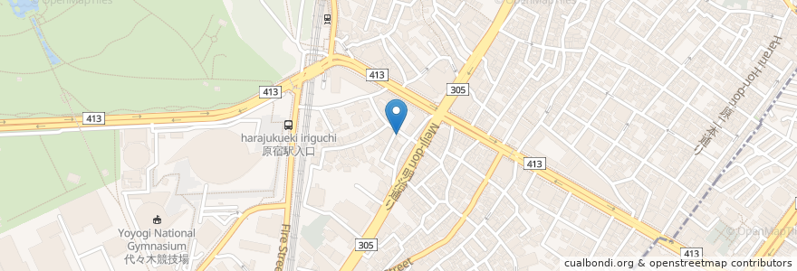 Mapa de ubicacion de エコファームカフェ６３２ en 日本, 东京都/東京都, 渋谷区.