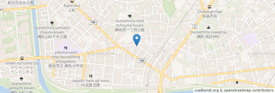 Mapa de ubicacion de 磯丸水産 en Giappone, Prefettura Di Kanagawa, 横浜市, 港北区.