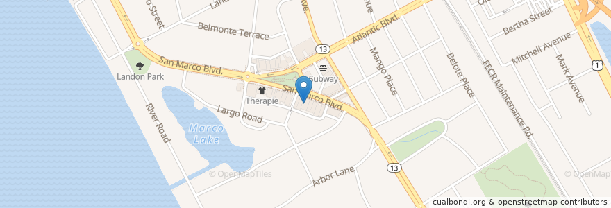 Mapa de ubicacion de Town Hall Restaurant Jacksonville en 미국, 플로리다주, Duval County, 잭슨빌.