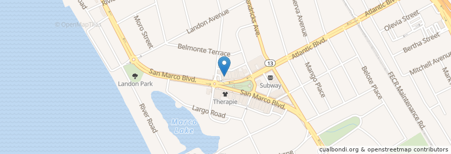 Mapa de ubicacion de Seafood Island Bar & Grille en Estados Unidos De América, Florida, Condado De Duval, Jacksonville.