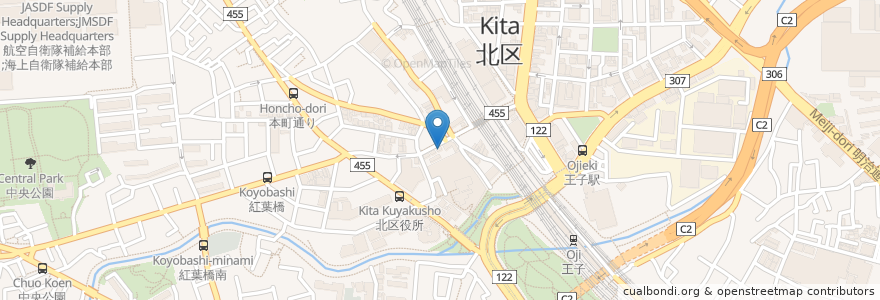 Mapa de ubicacion de つけ麺屋　五三郎 en Япония, Токио, Кита.