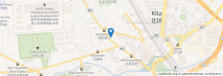 Mapa de ubicacion de 手打そば 無識庵 越後屋 en اليابان, 東京都, 北区.