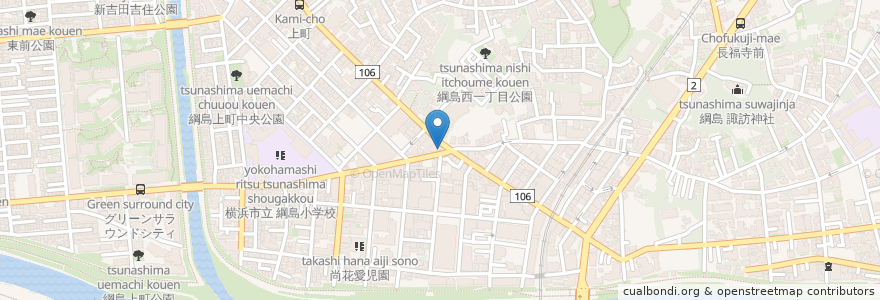 Mapa de ubicacion de ココス en 日本, 神奈川縣, 横滨市, 港北区.