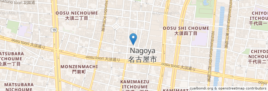 Mapa de ubicacion de たこ咲 en Jepun, 愛知県, 名古屋市, 中区.