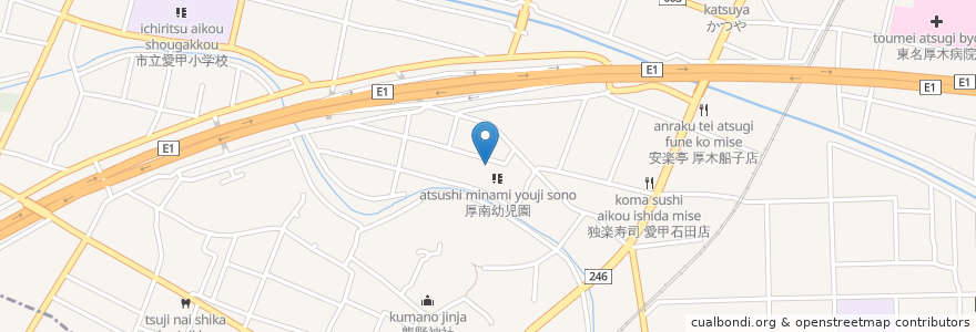 Mapa de ubicacion de 愛甲児童館 図書室 en Japón, Prefectura De Kanagawa, 厚木市.