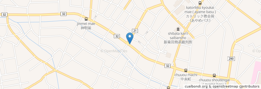 Mapa de ubicacion de コーヒーマリーナ 煉瓦屋 en 日本, 新潟県, 新発田市.