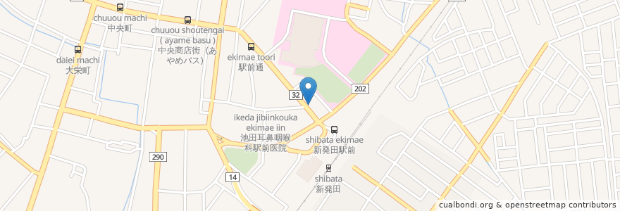 Mapa de ubicacion de 食堂 渡長 en اليابان, 新潟県, 新発田市.