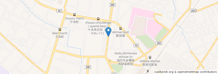 Mapa de ubicacion de 白勢歯科 en Japan, Präfektur Niigata, 新発田市.
