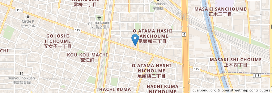 Mapa de ubicacion de ヒマラヤキッチン en Japan, Präfektur Aichi, 名古屋市, 中川区.