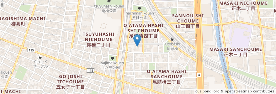 Mapa de ubicacion de 八熊コミュニティセンター en Japon, Préfecture D'Aichi, 名古屋市, 中川区.