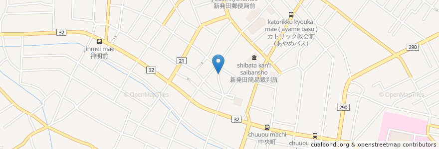 Mapa de ubicacion de コーヒー ベル en 日本, 新潟県, 新発田市.