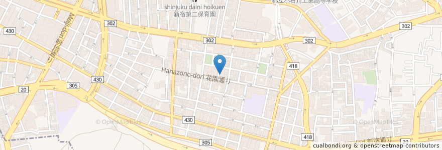 Mapa de ubicacion de BEERPUB BAMBOO en ژاپن, 東京都, 新宿区.