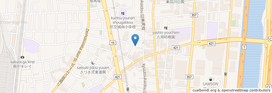 Mapa de ubicacion de 茶ノ木稲荷社 en Japan, 東京都, 品川区.