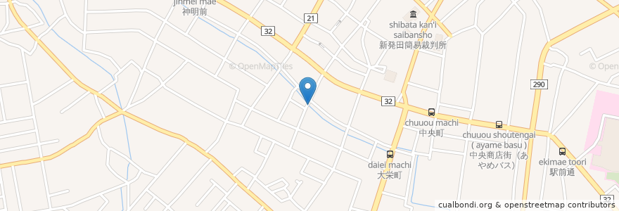 Mapa de ubicacion de 喜楽軒 en Japan, 新潟県, 新発田市.