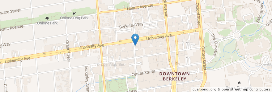 Mapa de ubicacion de Au Coquelet Restaurant en Amerika Birleşik Devletleri, Kaliforniya, Alameda İlçesi, Berkeley.
