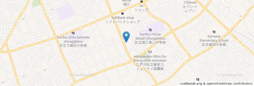 Mapa de ubicacion de 東瑞江第一駐車場 en 일본, 도쿄도, 江戸川区.