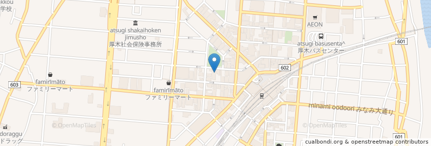 Mapa de ubicacion de 厚木文化専門学校 en 일본, 가나가와현, 厚木市.