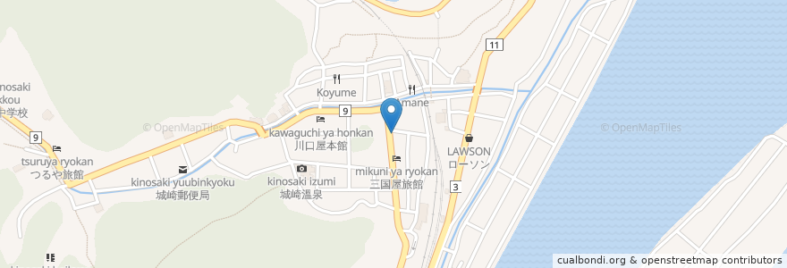 Mapa de ubicacion de 一魚一恵 en 日本, 兵庫県, 豊岡市.