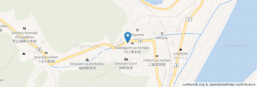 Mapa de ubicacion de 但馬信用金庫城崎支店 en 日本, 兵庫県, 豊岡市.