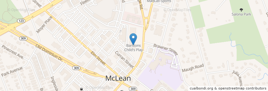 Mapa de ubicacion de Marvelous Market en アメリカ合衆国, バージニア州, Fairfax County, Mclean.