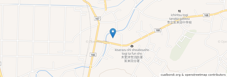 Mapa de ubicacion de 富来田公民館 en Giappone, Prefettura Di Chiba, 木更津市.