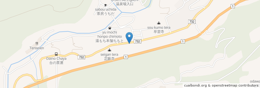 Mapa de ubicacion de 弥坂湯 en 日本, 神奈川県, 足柄下郡, 箱根町.
