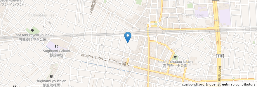 Mapa de ubicacion de 長仙寺 en 일본, 도쿄도, 杉並区.