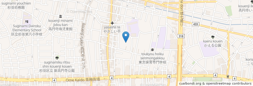 Mapa de ubicacion de 西照寺 en ژاپن, 東京都, 杉並区.