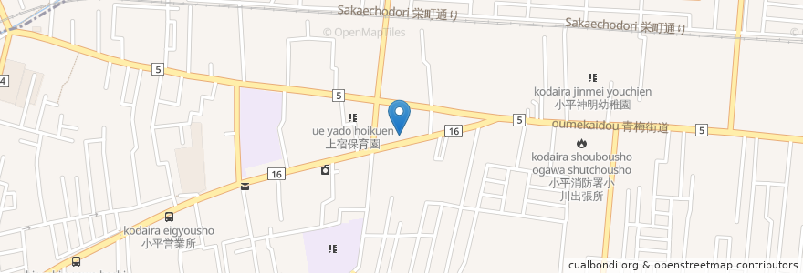 Mapa de ubicacion de 小平日枝神社 en ژاپن, 東京都, 小平市.