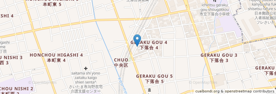 Mapa de ubicacion de 中華料理 香新 en Japonya, 埼玉県, さいたま市, 中央区.