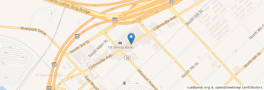 Mapa de ubicacion de Denese's Place en United States, Illinois, East Saint Louis.