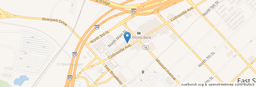 Mapa de ubicacion de Blackmon's Lounge en الولايات المتّحدة الأمريكيّة, إلينوي, East Saint Louis.