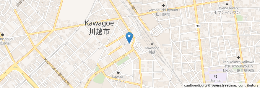 Mapa de ubicacion de 郵便ポスト en 日本, 埼玉県, 川越市.