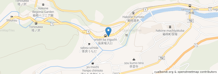 Mapa de ubicacion de さくらぎ薬局 en 日本, 神奈川県, 足柄下郡, 箱根町.