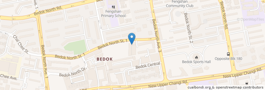 Mapa de ubicacion de Bedok 216 Hawker Centre en Singapura, Southeast.