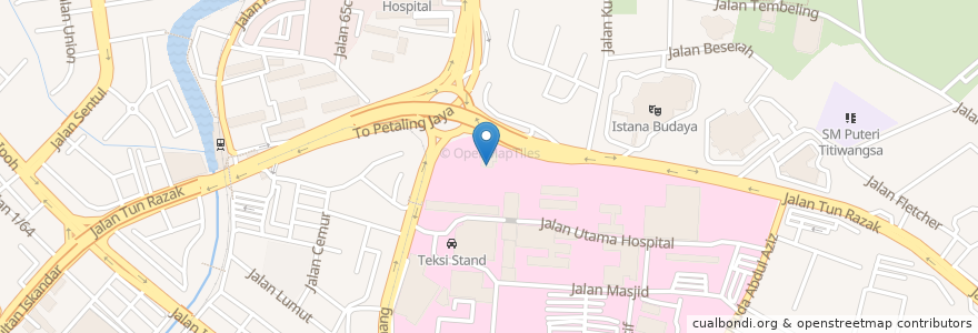 Mapa de ubicacion de Jabatan Rehabilisasi en マレーシア, セランゴール, クアラルンプール.