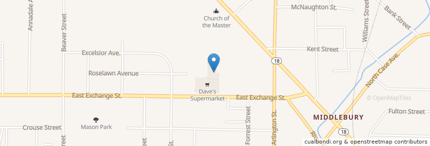Mapa de ubicacion de Jade Dragon en 미국, 오하이오 주, Summit County, Akron.