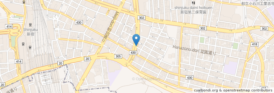Mapa de ubicacion de 郵便ポスト en Japón, Tokio, Shinjuku.