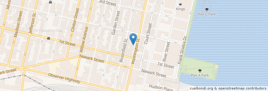 Mapa de ubicacion de Cold Stone Creamery en United States, New Jersey, Hudson County, Hoboken.